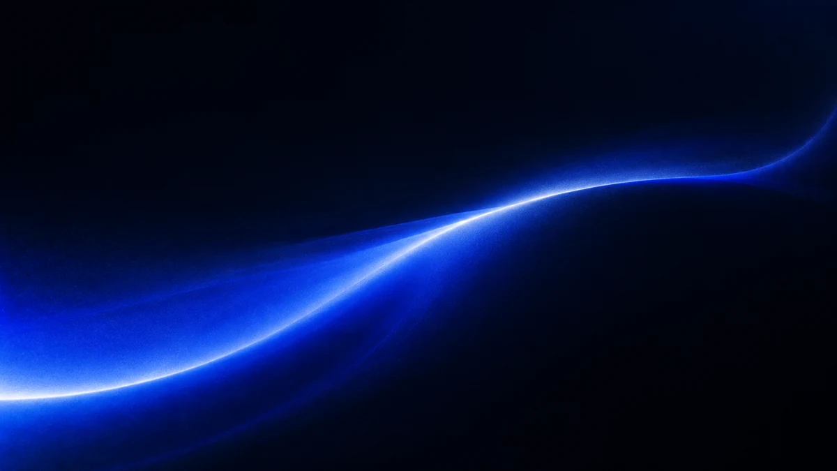 A ribbon of blue light across a dark landscape