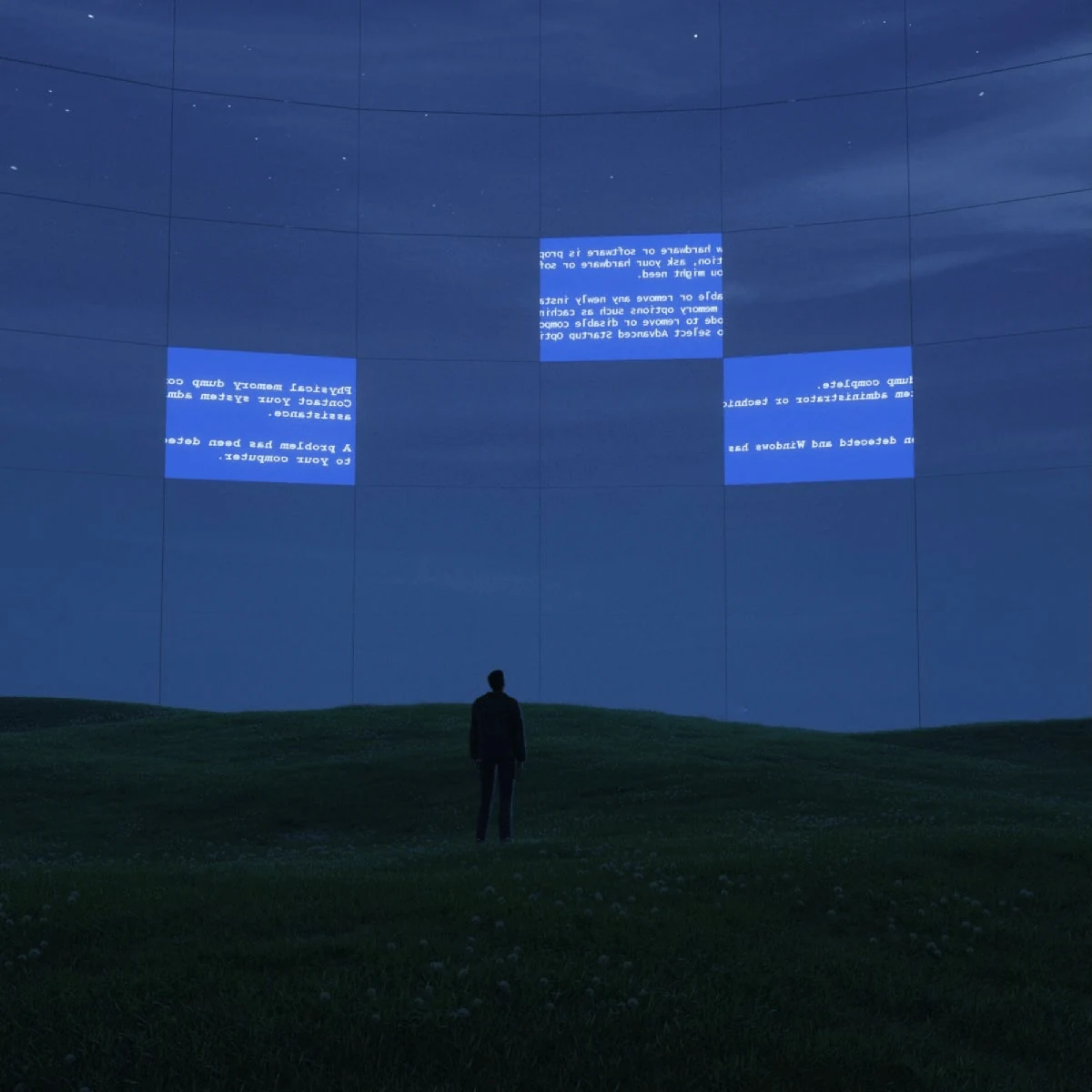 A person looking at floating pages of information
